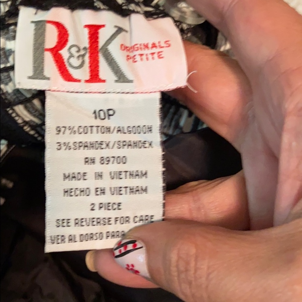 R&K Black & white dress with cover up jacket sz L - Picture 4 of 8
